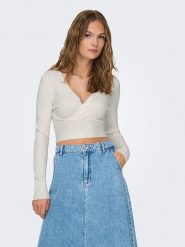 ONLY Sweter w kolorze kremowym rozmiar: S. Brązowe swetry Only, s, bez wzorów, bez ramiączek. Za 88.45 zł.