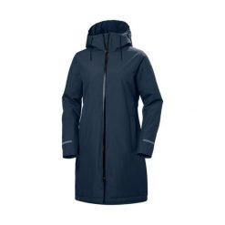 Płaszcz damski z kapturem Helly Hansen Aspire. Niebieskie płaszcze Helly Hansen, s, bez wzorów, z materiału, z kapturem. Za 636.75 zł.