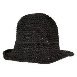 Pleciony Kapelusz Z Rafii. Czarne kapelusze Urban Classics, bez wzorów. Za 100.99 zł.