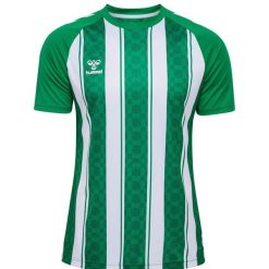 Koszulka Hummel Match striped. Białe bluzki Hummel, bez wzorów, sportowe, bez kołnierzyka, bez ramiączek. Za 194.00 zł.