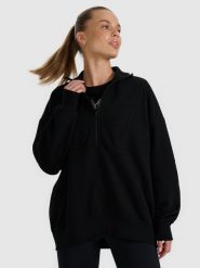 4F Bluza dresowa nierozpinana bez kaptura damska - czarna M. Czarne bluzy 4f, m, bez wzorów, z dresówki, bez kaptura. Za 159.99 zł.
