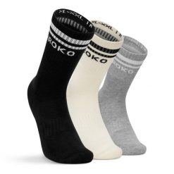 Skarpetki sportowe trójpak Fitness Siroko Tribe. Czarne skarpety SIROKO, bez wzorów, z tkaniny. Za 50.00 zł.