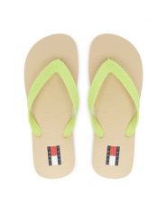 Tommy Jeans Japonki Tjw Logo Summer Sandal EN0EN02979 Żółty. Żółte klapki Tommy Jeans, bez wzorów, z jeansu, bez obcasa. Za 129.99 zł.
