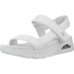 Sandały SKECHERS UNO - SUMMER STAND 2 Biały. Białe sandały Skechers, bez wzorów, z tkaniny, bez obcasa, bez zapięcia. Za 292.99 zł.