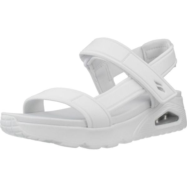 Sandały SKECHERS UNO - SUMMER STAND 2 Biały. Białe sandały Skechers, bez wzorów, z materiału, bez obcasa, bez zapięcia. Za 323.99 zł.