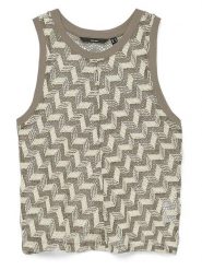 Vero Moda Top w kolorze szarym rozmiar: S. Szare topy Vero Moda, s, bez wzorów, z materiału, bez kołnierzyka, bez ramiączek. Za 74.63 zł.