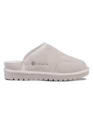 LUHTA Skórzane kapcie "Hupsu" w kolorze kremowym rozmiar: 40. Brązowe obuwie domowe Luhta, bez wzorów, ze skóry, bez zapięcia. Za 165.31 zł.