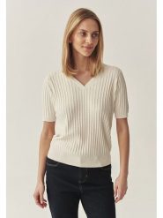 TATUUM Sweter "Sewilla" w kolorze kremowym rozmiar: S. Brązowe swetry Tatuum, s, bez wzorów, prążkowane, bez ramiączek. Za 83.81 zł.