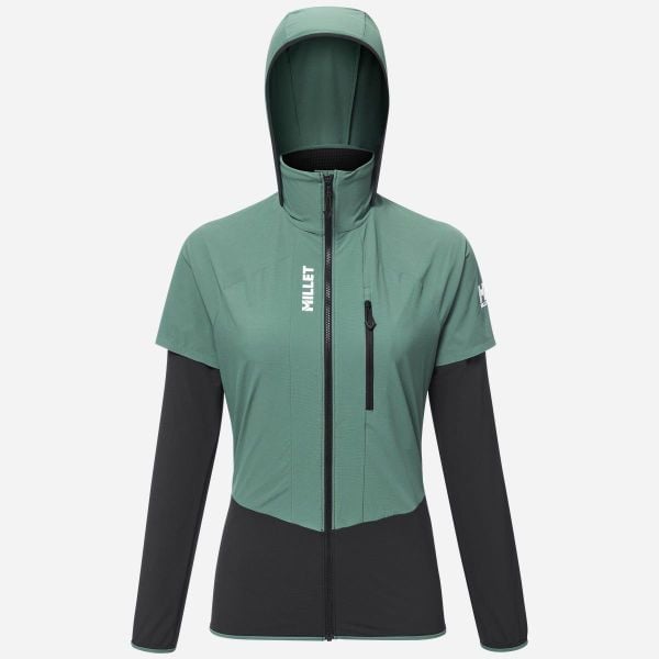 Kurtka Softshell RUTOR XCS AIR dla kobiet. Zielone kurtki narciarskie Millet, s, bez wzorów, z materiału, bez kaptura, narciarskie. Za 966.70 zł.