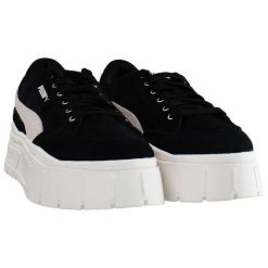 Puma Mayze Stack DC5 Czarny 37 - Eleganckie Sneakersy Damskie. Czarne obuwie sportowe Puma, ze skóry, bez zapięcia. Za 412.99 zł.