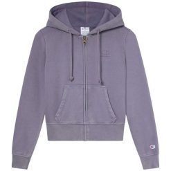 Bluza Z Kapturem Champion Z Zamkiem Na Całym Zameku Damskie. Fioletowe bluzy Champion, s, bez wzorów, z bawełny, z kapturem. Za 338.99 zł.