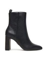 Steve Madden Botki Adelisa SM11002626 Czarny. Czarne botki Steve Madden, bez wzorów, ze skóry, bez obcasa, na słupku, bez zapięcia. Za 639.99 zł.