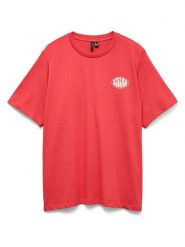 Vero Moda Koszulka w kolorze czerwonym rozmiar: XL. Czerwone bluzki Vero Moda, xl, bez wzorów, z bawełny, bez kołnierzyka, bez ramiączek. Za 62.61 zł.