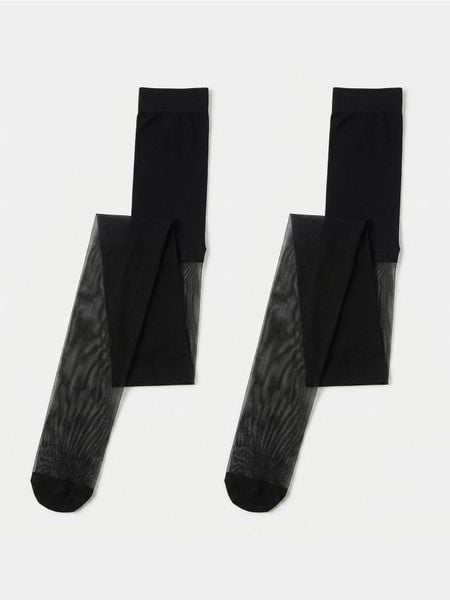 Rajstopy 20 DEN 2 pack - czarny. Czarne rajstopy i pończochy Sinsay, l, bez wzorów. Za 19.99 zł.