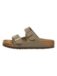 Birkenstock Klapki "Arizona" w kolorze szarym rozmiar: 42. Szare klapki Birkenstock, bez wzorów, z otwartym noskiem, bez obcasa. Za 396.24 zł.