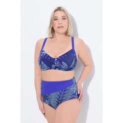 Damskie Bikini wzór paproci miękkie miseczki drapowany fason. Niebieskie bielizna sportowa Ulla Popken, l, bez wzorów, z elastanu. Za 294.99 zł.