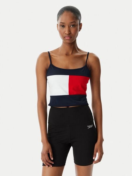 Tommy Hilfiger Top UW0UW06576 Granatowy. Niebieskie topy TOMMY HILFIGER, l, bez wzorów, z syntetyku, bez kołnierzyka, bez ramiączek. Za 146.99 zł.