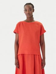 Marella T-Shirt Geyser 2615111132 Czerwony Regular Fit. Czerwone t-shirty Marella, bez wzorów, ze lnu, bez kołnierzyka, bez ramiączek. Za 439.99 zł.