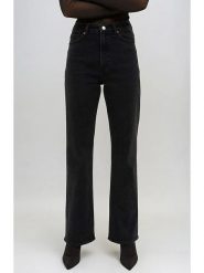 Monki Dżinsy - Regular fit - w kolorze czarnym rozmiar: W27. Czarne jeansy Monki, z aplikacjami, z podwyższonym stanem. Za 70.57 zł.