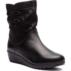 Botki RIEKER - X2474-00 Schwarz. Czarne botki Rieker, bez wzorów, ze skóry, bez obcasa, na obcasie, bez zapięcia. W wyprzedaży za 229.00 zł.
