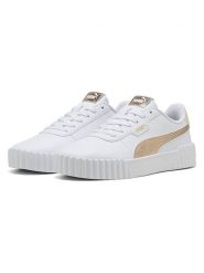 Puma Sneakersy "Carina 3.0" w kolorze złoto-białym rozmiar: 42,5. Białe trampki Puma, bez wzorów, bez zapięcia. Za 149.95 zł.