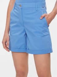 Tommy Hilfiger Szorty materiałowe WW0WW41769 Niebieski Regular Fit. Niebieskie szorty TOMMY HILFIGER, bez wzorów, z bawełny. Za 469.99 zł.