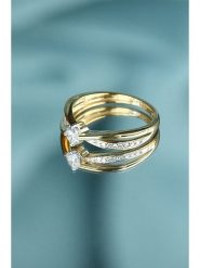 DIAMANTA Złoty pierścionek "Joli Solitaire" z diamentami rozmiar: 50. Żółte pierścionki DIAMANTA, z diamentem, złote. Za 3,101.99 zł.