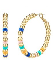 Yokoamii Pozłacane kolczyki-kreole rozmiar: onesize. Żółte kolczyki Yokoamii, metalowe. Za 43.99 zł.