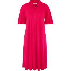 Sukienka shirtowa z kołnierzykiem polo bonprix czerwień granatu. Czerwone sukienki bonprix, bez wzorów, bez kołnierzyka, bez ramiączek. Za 27.99 zł.