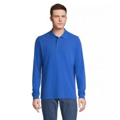 Koszulka polo z długim rękawem Sol's Prime. Niebieskie bluzki SOL'S, s, bez wzorów, eleganckie, bez kołnierzyka, bez ramiączek. Za 134.00 zł.