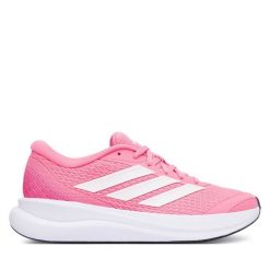 Buty do biegania adidas. Czerwone obuwie sportowe Adidas, bez zapięcia, do biegania. Za 259.99 zł.