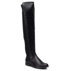 DeeZee LS4669-14 Czarny. Czarne kozaki DeeZee, ze skóry ekologicznej, bez obcasa, bez zapięcia. Za 159.99 zł.