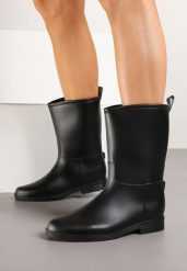 Czarne Kalosze w Minimalistycznym Stylu Kaliris. Czarne kalosze Born2be, z aplikacjami, z jeansu. Za 79.99 zł.