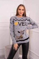 Sweter świąteczny z napisem szary. Szare swetry KESI, l, bez wzorów, z wełny, bez ramiączek. Za 125.45 zł.