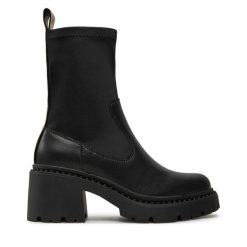 Botki Pepe Jeans. Czarne botki Pepe Jeans, bez wzorów, z jeansu, bez obcasa, na słupku, bez zapięcia. Za 579.99 zł.