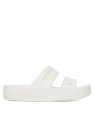 Crocs Klapki BAYA PLATFORM SANDAL 208188-100 Biały. Białe klapki Crocs, bez wzorów, z tworzywa sztucznego, bez obcasa. Za 160.99 zł.
