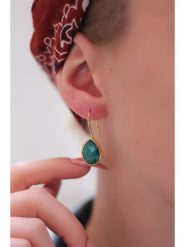 Pierres delicates Pozłacane kolczyki z agatami rozmiar: onesize. Żółte kolczyki Pierres delicates, z agatem, pozłacane, z zapięciem typu bigiel. Za 39.99 zł.