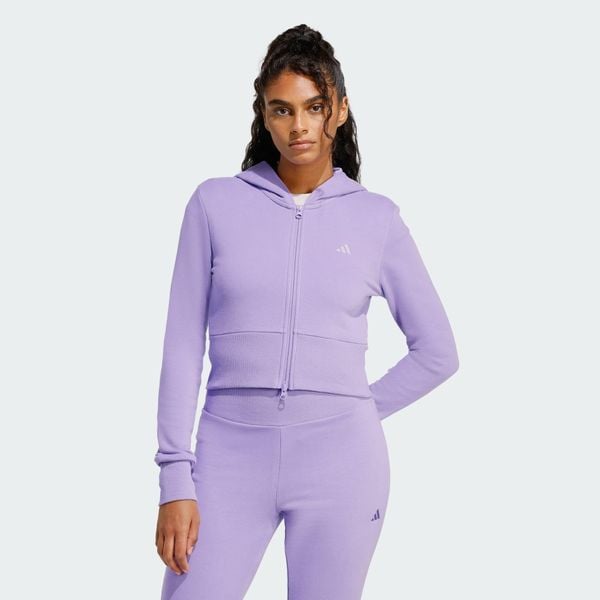 Bluza Seasonal Essentials French Terry Full-Zip. Czerwone bluzy sportowe Adidas, xl, bez wzorów. Za 259.00 zł.