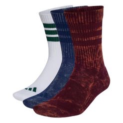 Skarpety Stonewash Crew 3 Pairs. Brązowe skarpety Adidas, bez wzorów, z bawełny. Za 99.95 zł.