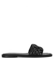 Badura Klapki HAPPY-08W3-086 Czarny. Czarne klapki Badura, bez wzorów, ze skóry, bez obcasa. Za 179.99 zł.