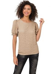 Heine Koszulka w kolorze beżowym rozmiar: 48. Brązowe bluzki Heine, bez wzorów, bez kołnierzyka, bez ramiączek. Za 43.99 zł.