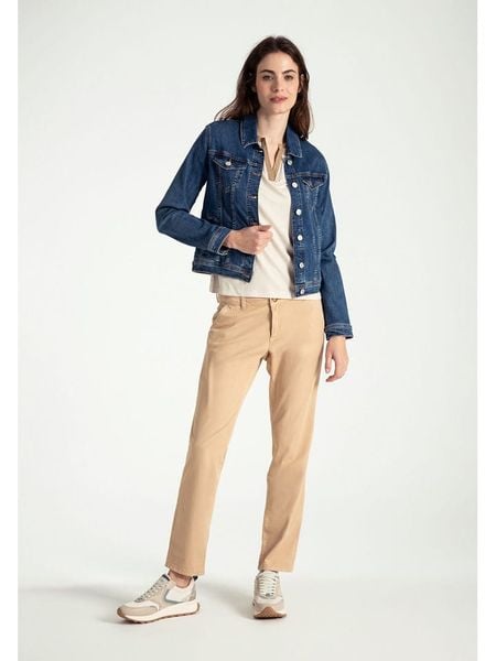 More & More Spodnie chino w kolorze beżowym rozmiar: 38. Brązowe spodnie materiałowe More & More, na co dzień, bez wzorów. Za 113.99 zł.