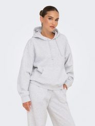 ONLY Bluza w kolorze jasnoszarym rozmiar: XL. Szare bluzy Only, xl, bez wzorów, z kapturem. Za 92.42 zł.
