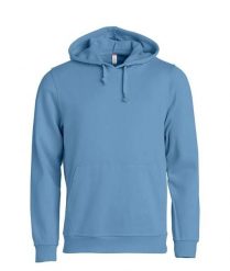 Clique Basic Hoody bluza z kapturem unisex, materiał antymechacący – light blue. Niebieskie bluzy sportowe CLIQUE, xs, bez wzorów, z bawełny, z kapturem. Za 174.92 zł.