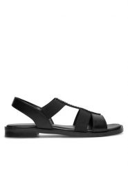 Lasocki Sandały EMIE RST-EMIE-15 Czarny. Czarne sandały Lasocki, bez wzorów, z materiału, bez obcasa, na płaskiej podeszwie, bez zapięcia. Za 77.99 zł.
