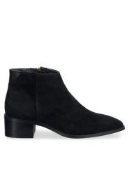 Gant Botki 31543091 Czarny. Czarne botki GANT, bez wzorów, ze skóry, bez obcasa, na słupku, bez zapięcia. Za 799.99 zł.