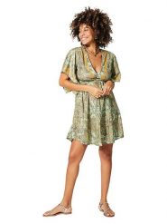 Ipanima Sukienka w kolorze pomarańczowo-oliwkowym rozmiar: 38/40. Brązowe sukienki Ipanima, na co dzień, bez wzorów, bez kołnierzyka, bez ramiączek, mini, proste. Za 78.99 zł.