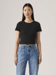 Levi's Koszulka w kolorze czarnym rozmiar: M. Czarne bluzki Levi's®, m, bez wzorów, z bawełny, bez kołnierzyka, bez ramiączek. Za 75.51 zł.