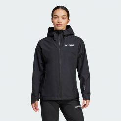 Kurtka Terrex Multi 2.5L Rain.Rdy. Czarne kurtki sportowe Adidas, l, bez wzorów, z materiału, bez kaptura, trekkingowe. Za 699.00 zł.