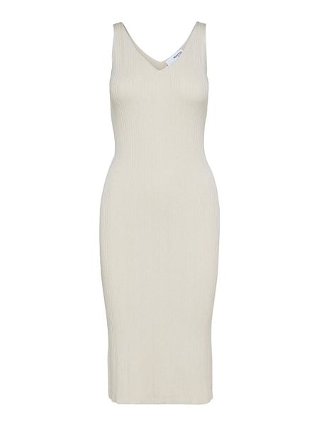 SELECTED FEMME Sukienka w kolorze kremowym rozmiar: XL. Brązowe sukienki Selected Femme, na imprezę, s, bez wzorów, z wiskozy, klasyczne, bez kołnierzyka, bez ramiączek, maxi. Za 74.81 zł.